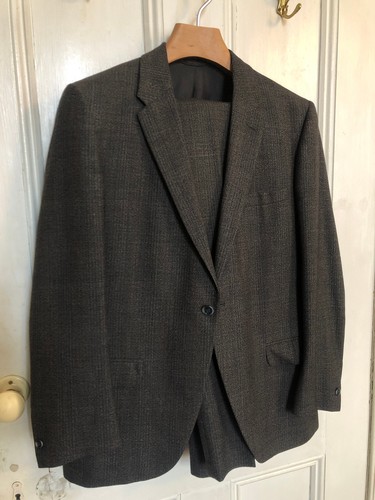 1960s brown wool men suit - brown,