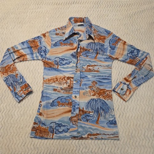 Vintage 1960s 70s shirt mens - shirt,